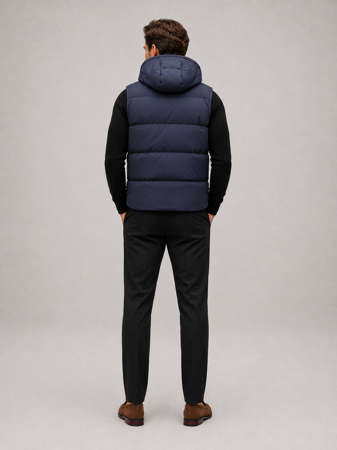 Men’s Hooded Puffer Gilet Thick Warm Autumn Winter Jacket for Casual and Outdoor Wear