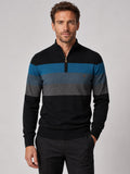 Men’s Quarter Zip Jumper Patchwork Cotton Mock Neck Warm Winter Pullover for Business Casual and Everyday Wear