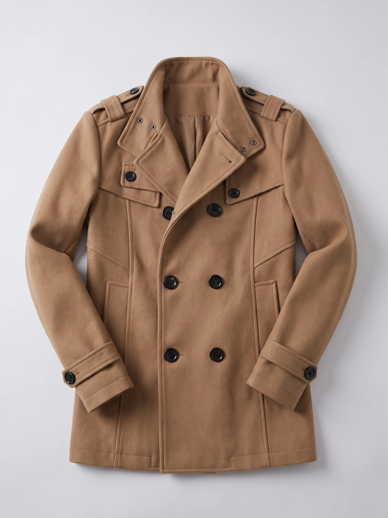 Men's Long Wool Overcoat for Casual Wear