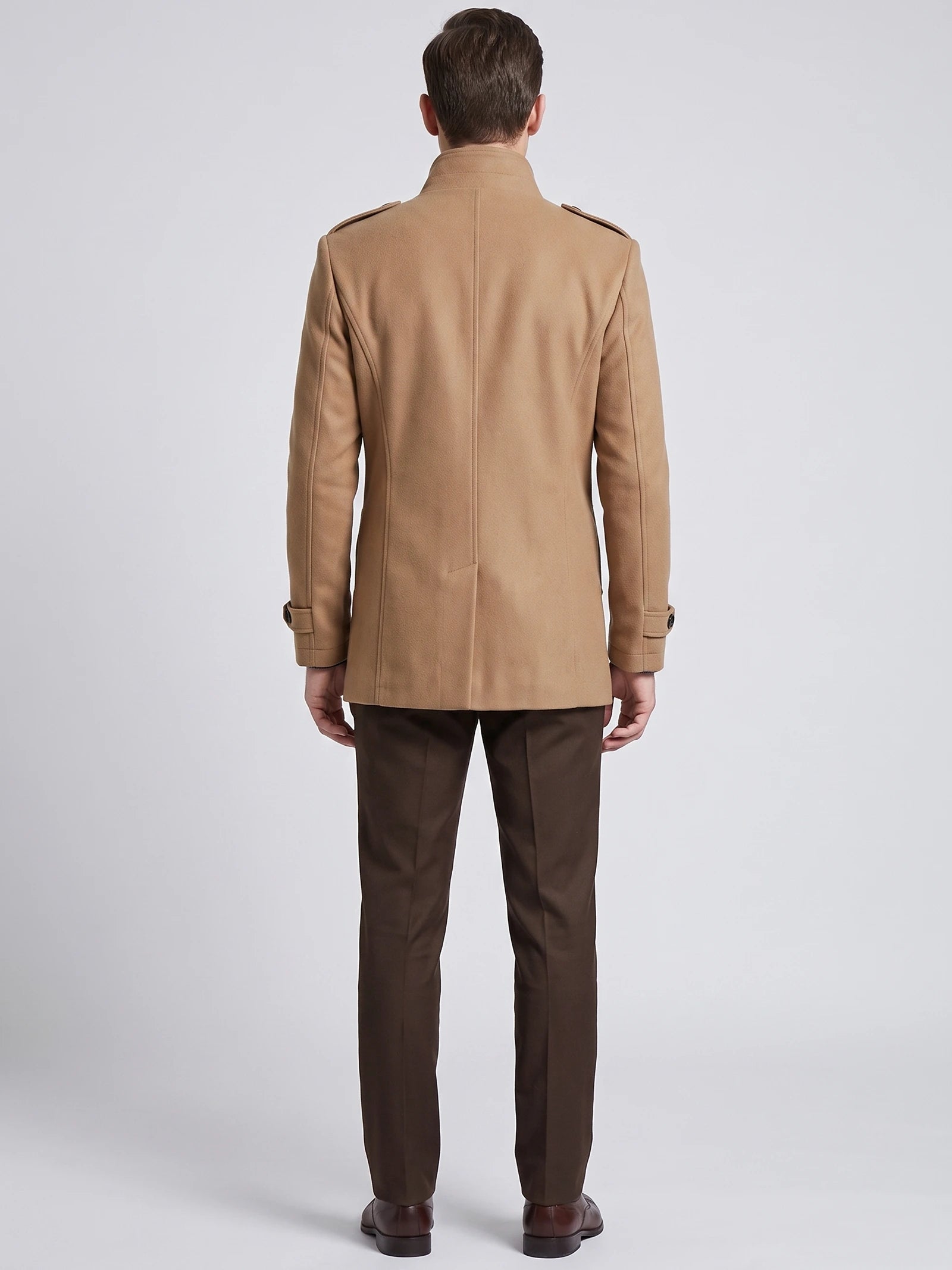 Men's Long Wool Overcoat for Casual Wear