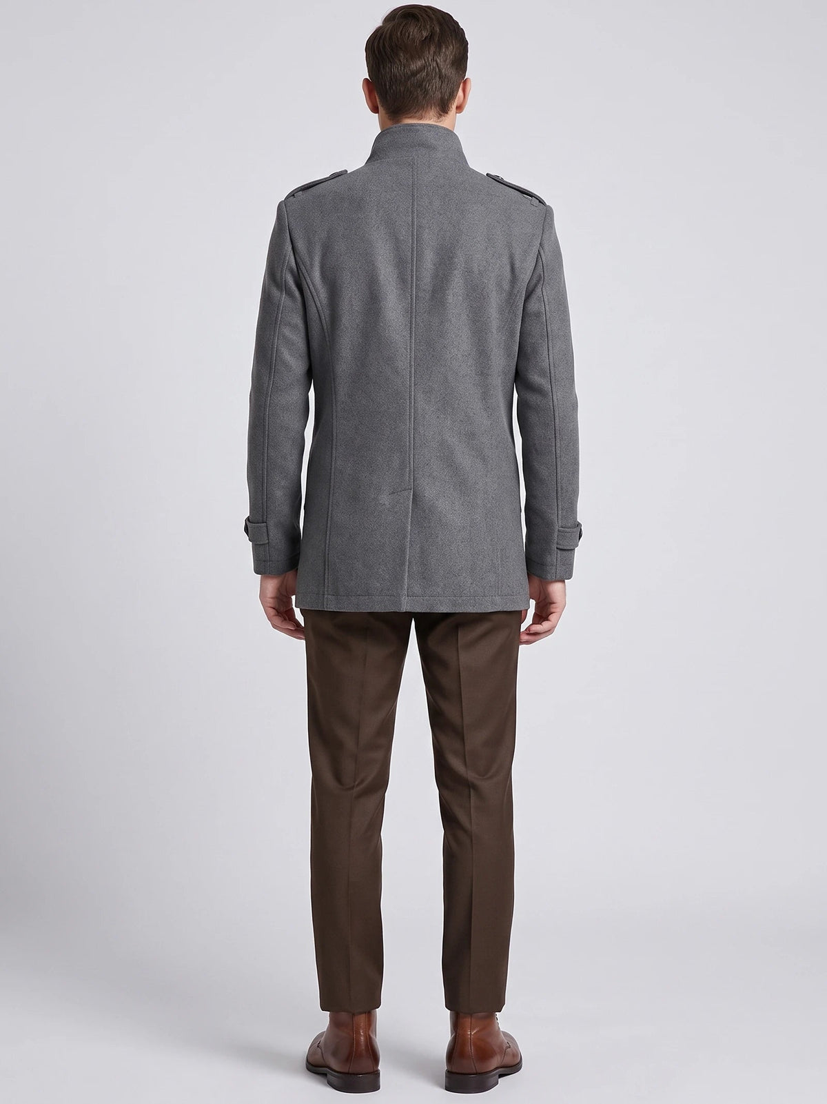 Men's Long Wool Overcoat for Casual Wear
