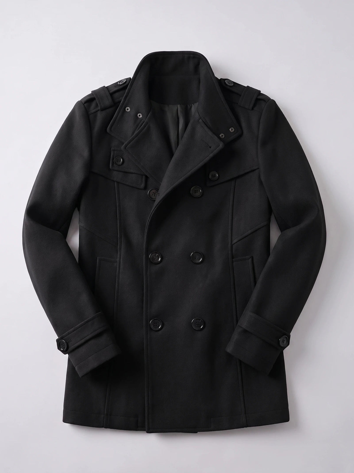 Men's Long Wool Overcoat for Casual Wear