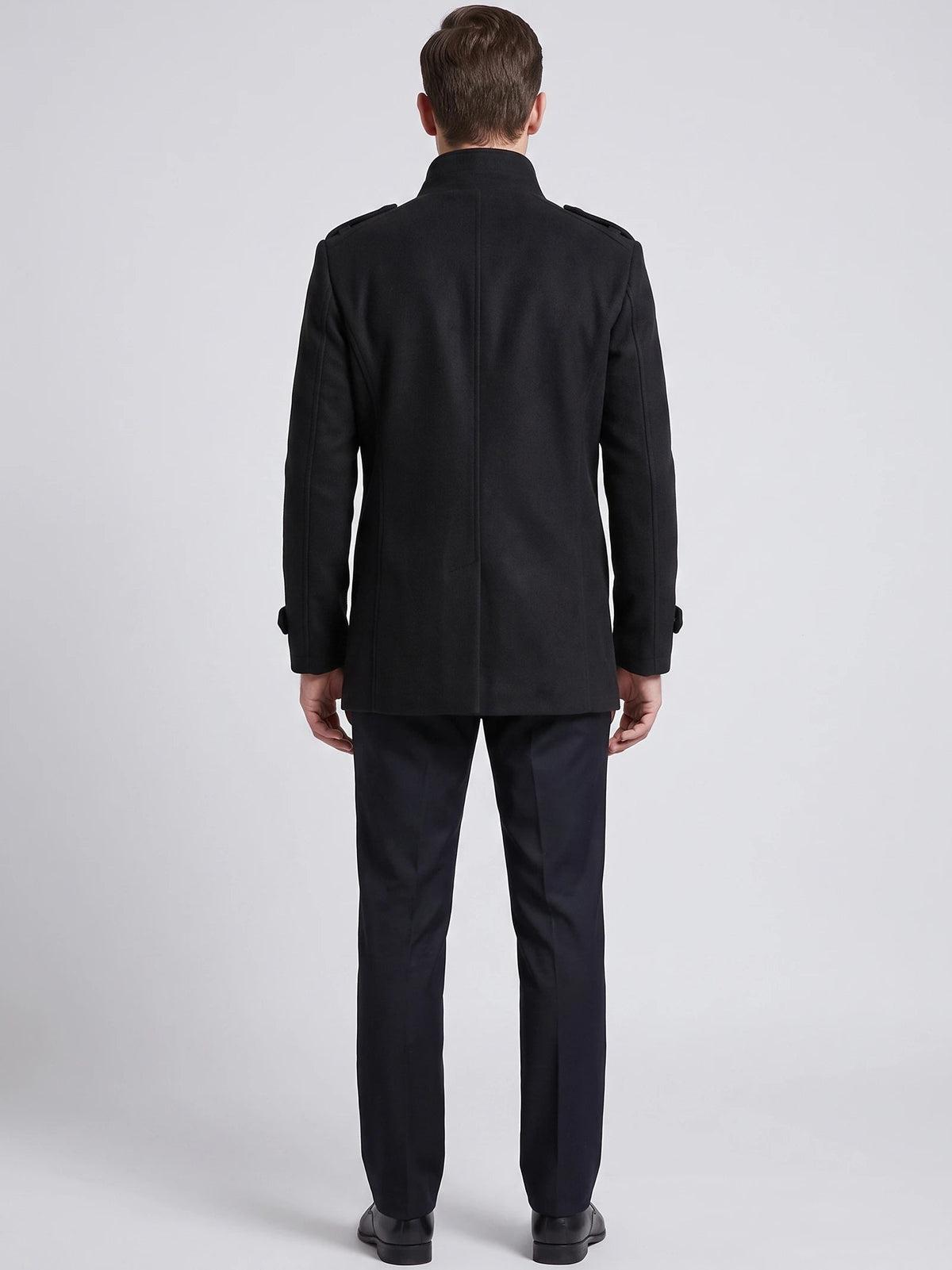Men's Long Wool Overcoat for Casual Wear