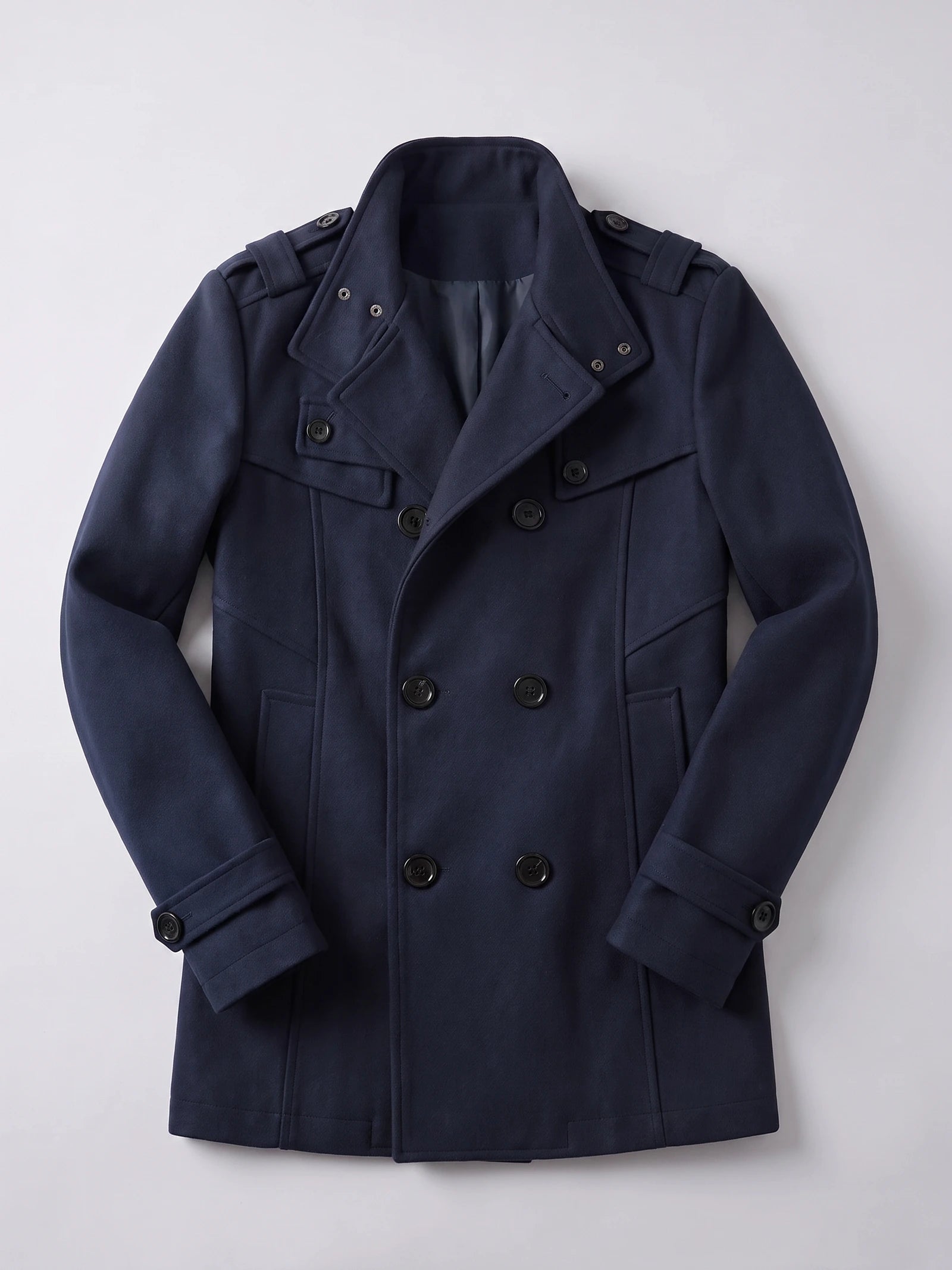 Men's Long Wool Overcoat for Casual Wear