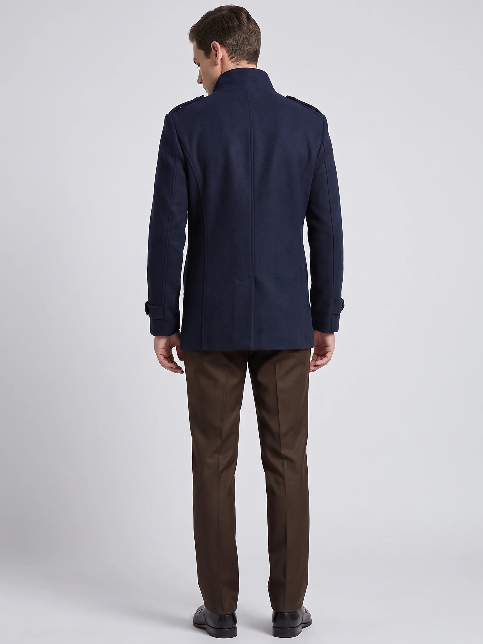 Men's Long Wool Overcoat for Casual Wear