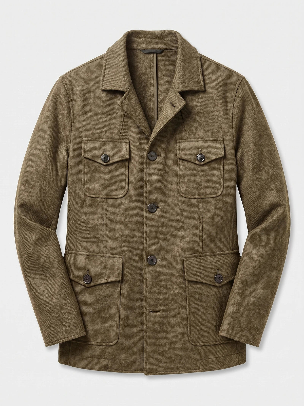 Men's Tweed Jacket, Single-Breasted Wool Blend Slim-Fit Blazer for Autumn Winter