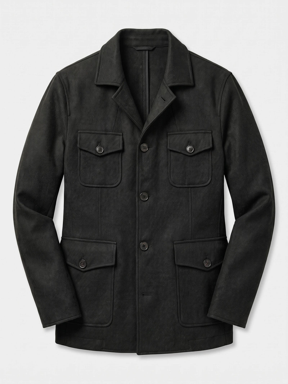 Men's Tweed Jacket, Single-Breasted Wool Blend Slim-Fit Blazer for Autumn Winter