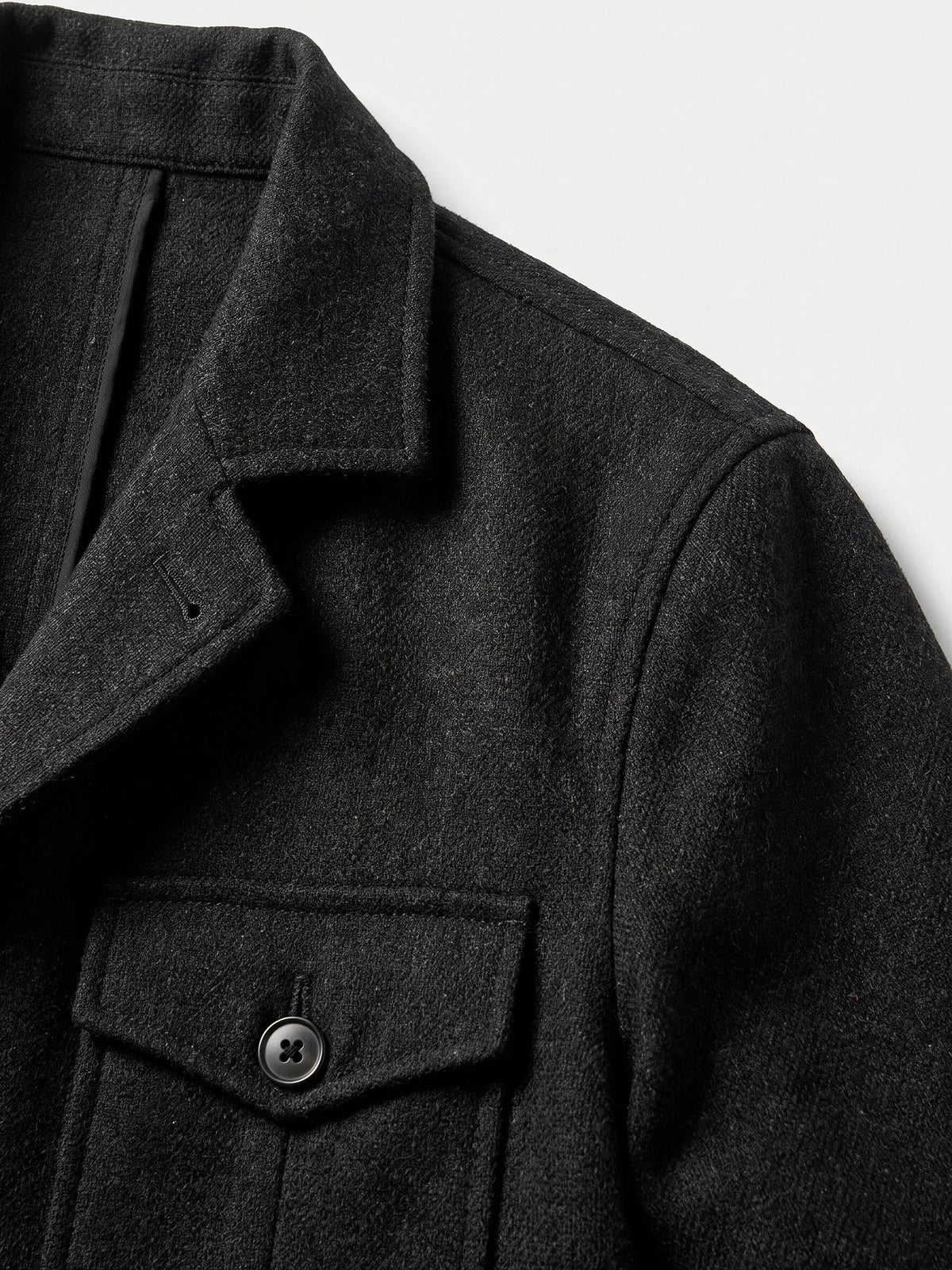 Men's Tweed Jacket, Single-Breasted Wool Blend Slim-Fit Blazer for Autumn Winter