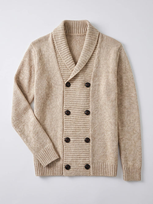 Men's Cardigan Jumper Double-Button Open Front Knit Autumn Winter Casual Wear