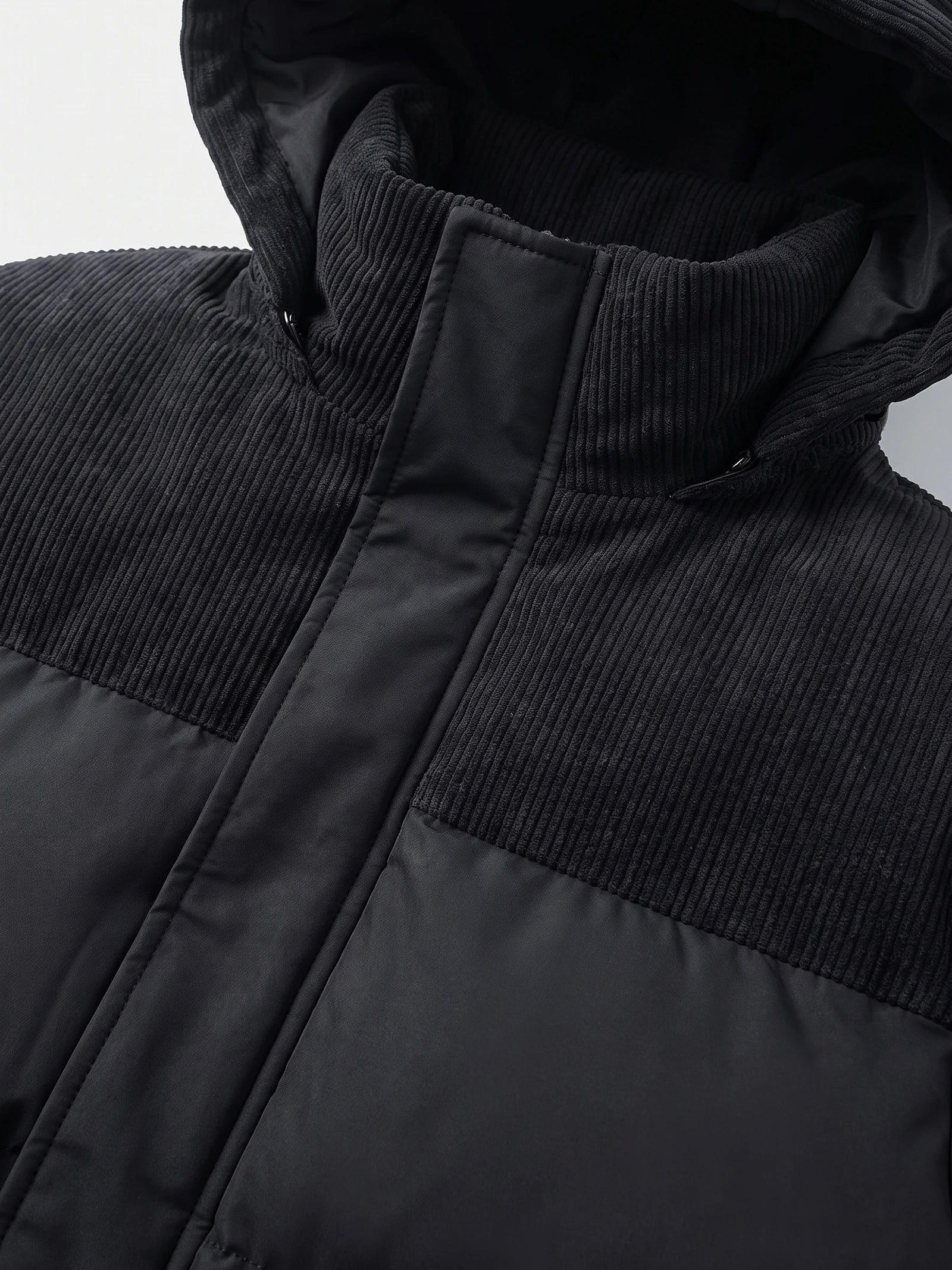 Men's Padded Puffer Jacket with Hood, Fleece-Lined Winter Jacket