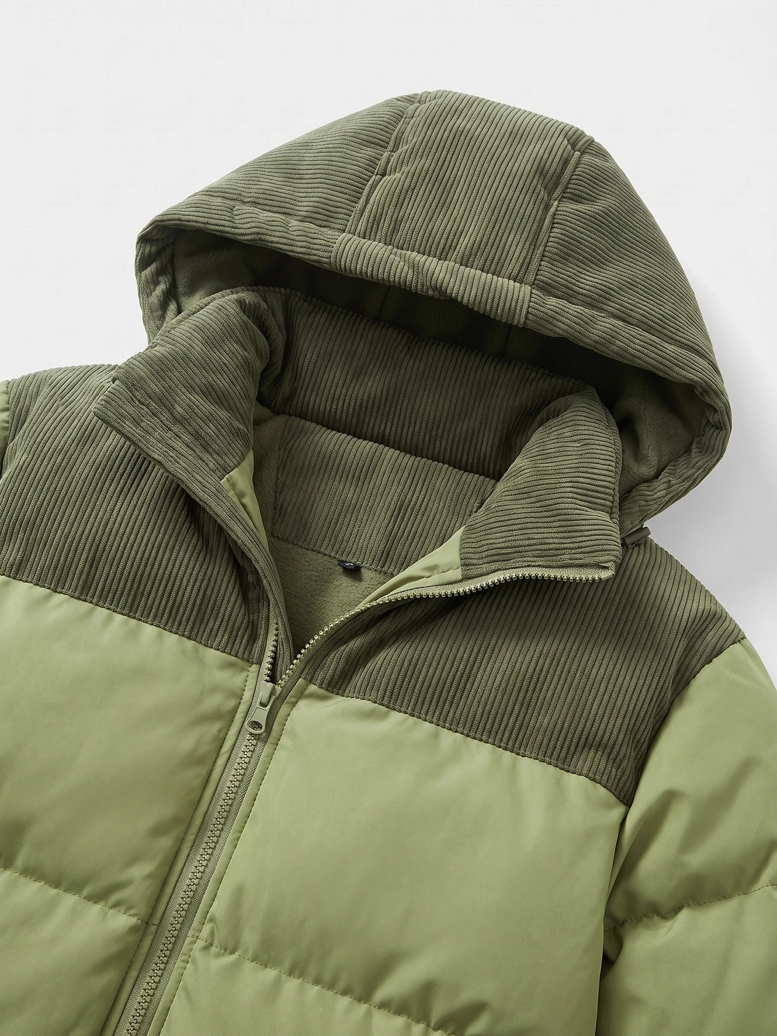 Men's Padded Puffer Jacket with Hood, Fleece-Lined Winter Jacket