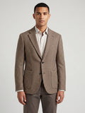 Men's Wool Tweed Blazer, Brown Houndstooth, Autumn Winter Casual Wear