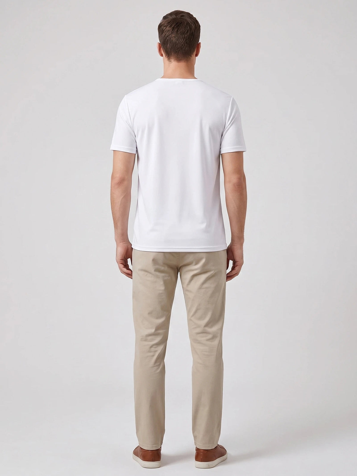 Men's Henley T-Shirt with Button Collar, Short Sleeves, Solid Colour