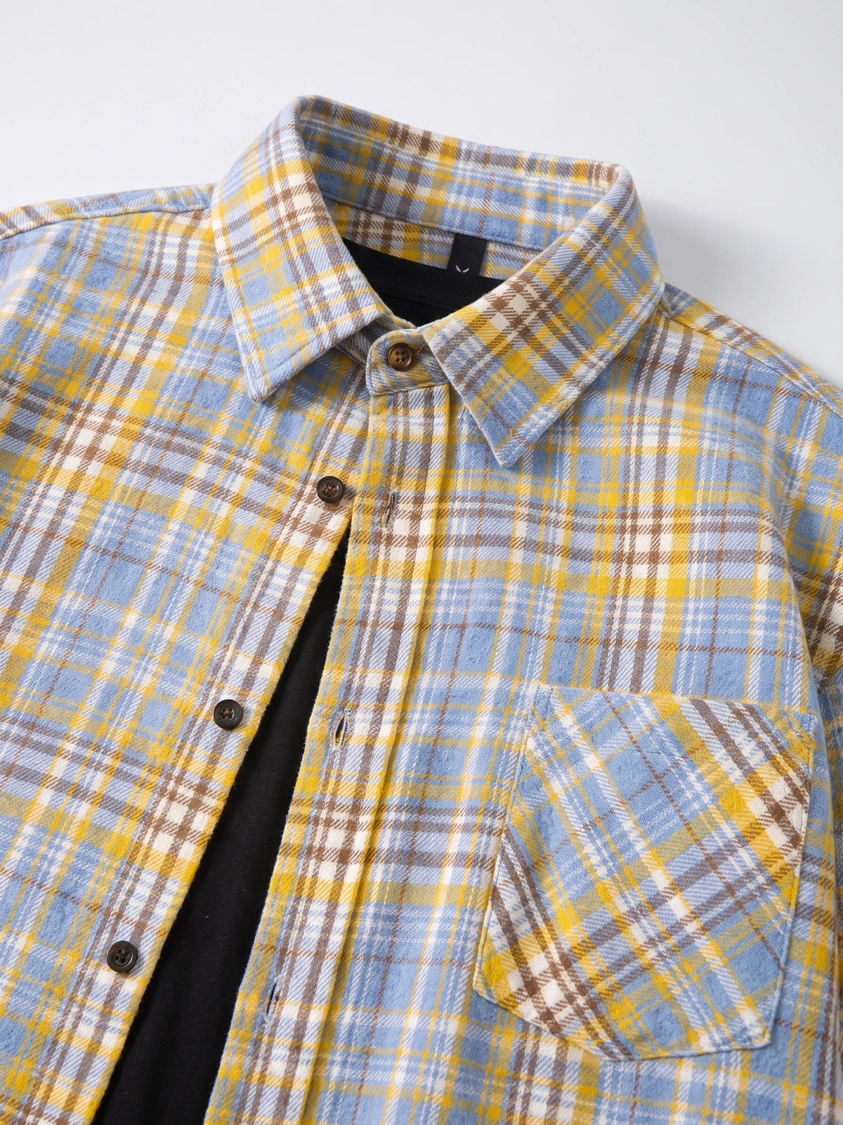 Men's Check Flannel Shirt, Long Sleeve Autumn Winter Shirt