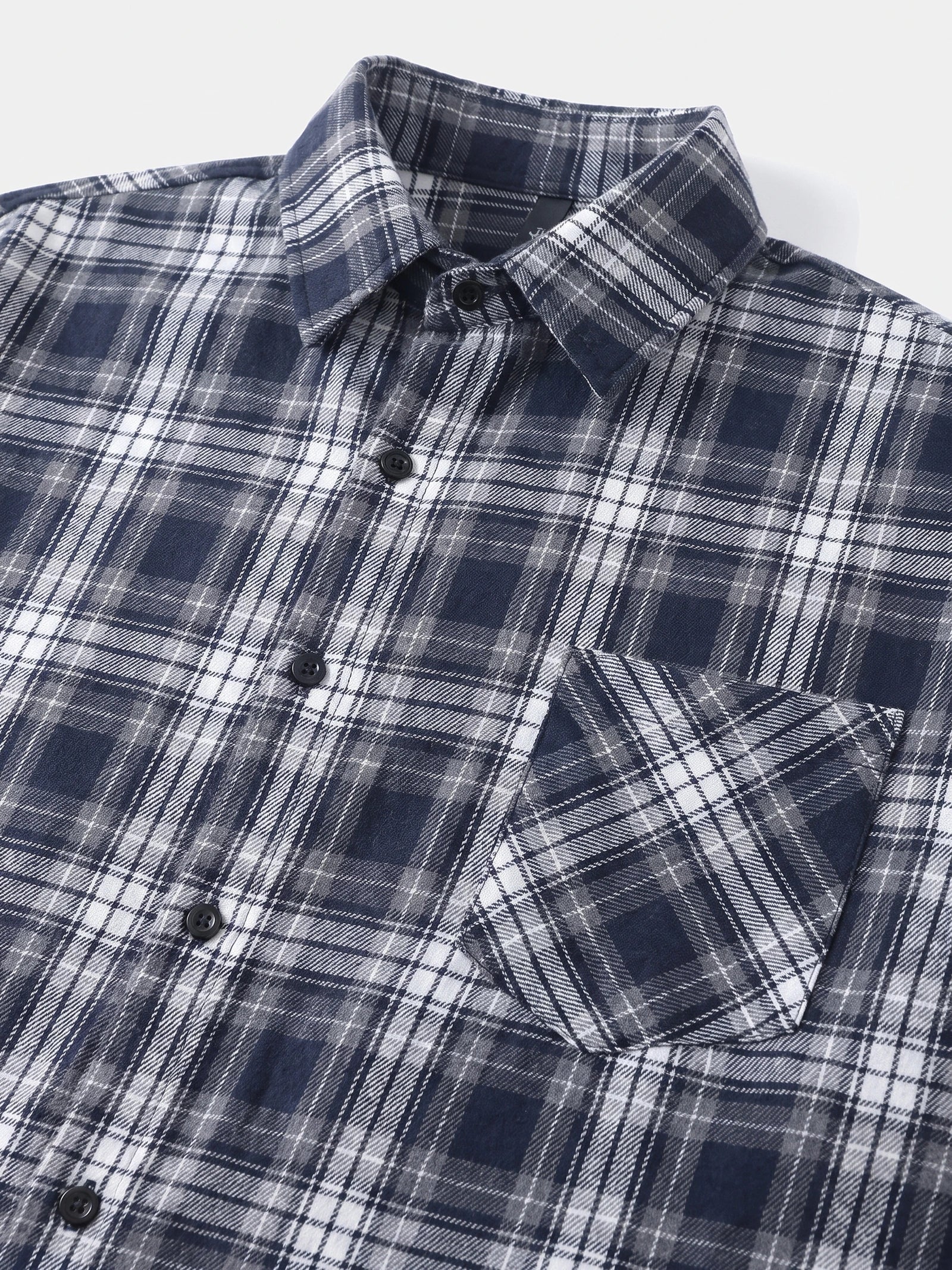 Men's Check Flannel Shirt, Long Sleeve Autumn Winter Shirt
