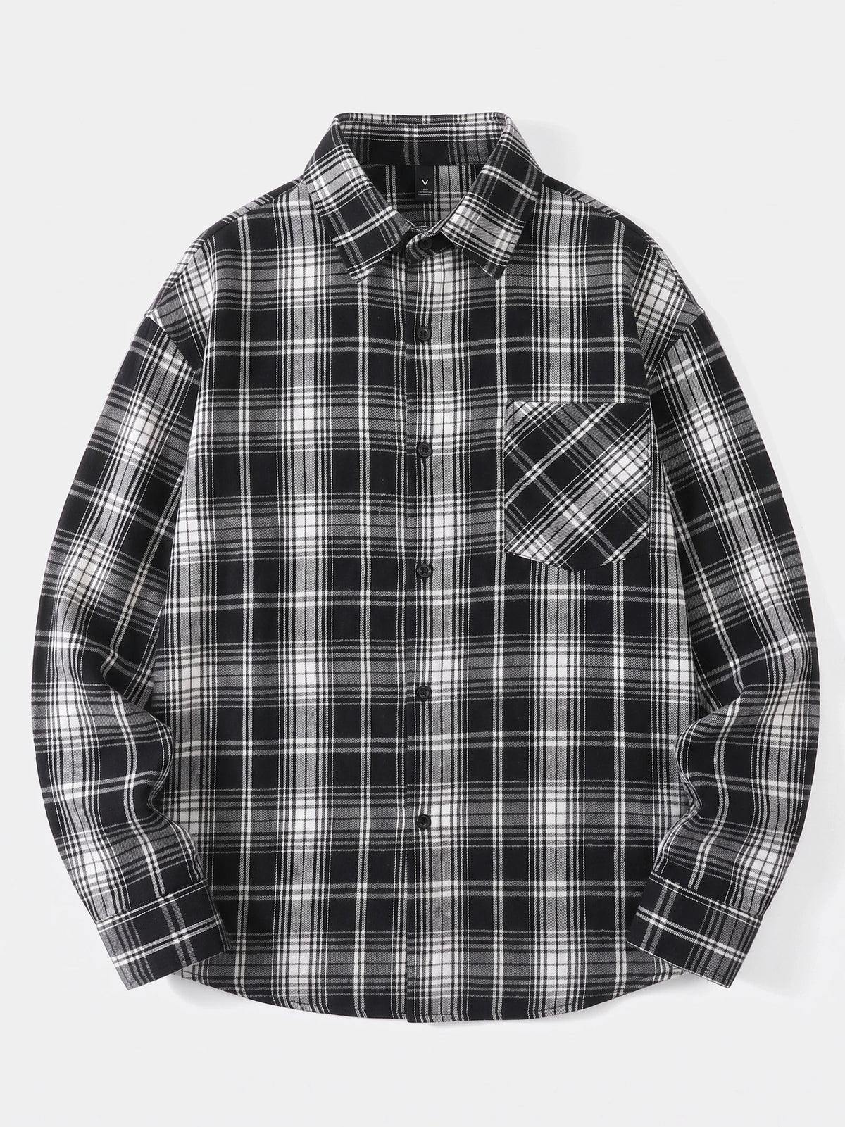 Men's Check Flannel Shirt, Long Sleeve Autumn Winter Shirt