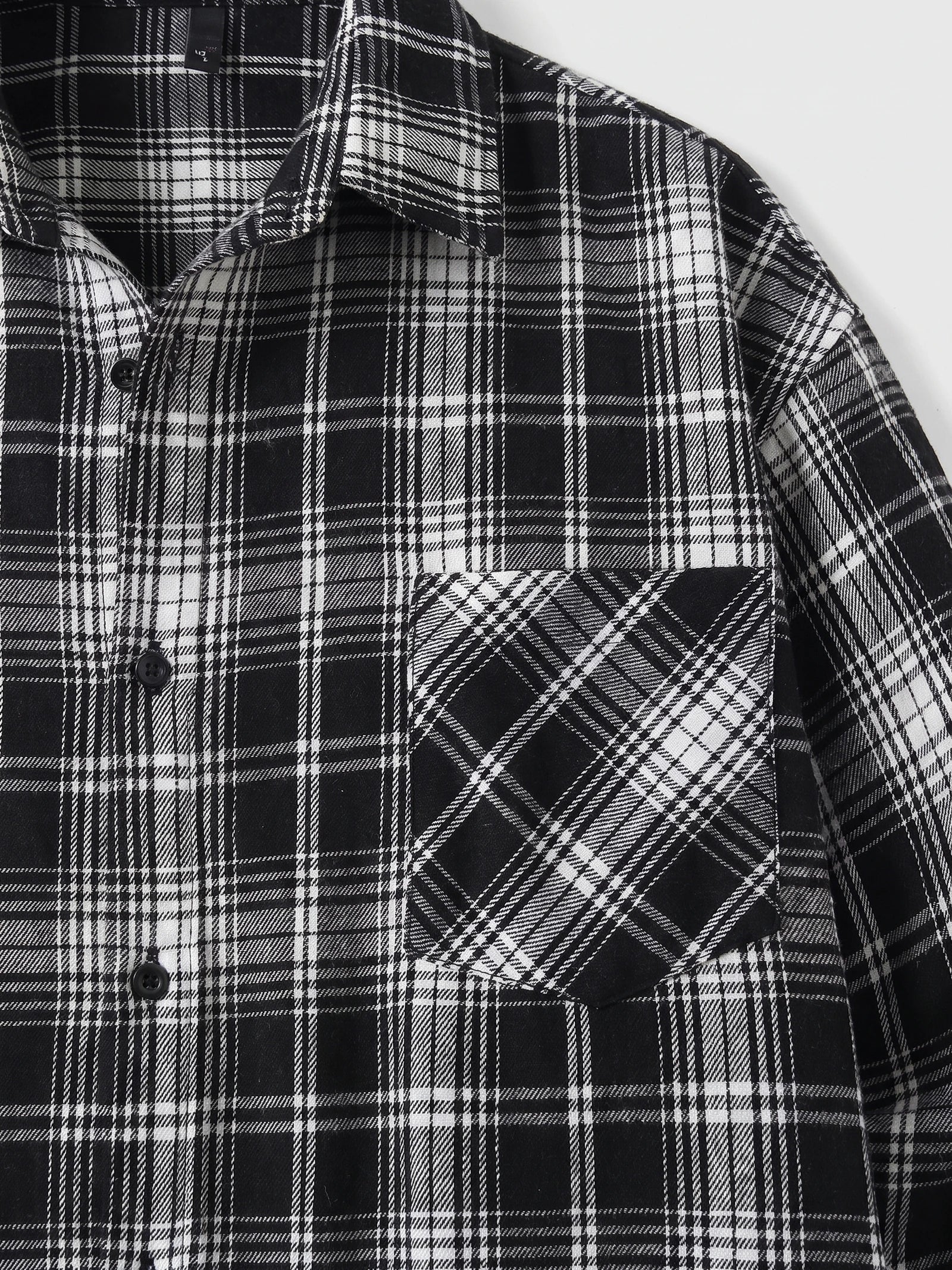 Men's Check Flannel Shirt, Long Sleeve Autumn Winter Shirt