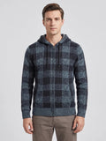 Men's Check Flannel Hooded Fleece Jacket for Autumn Winter Casual Wear
