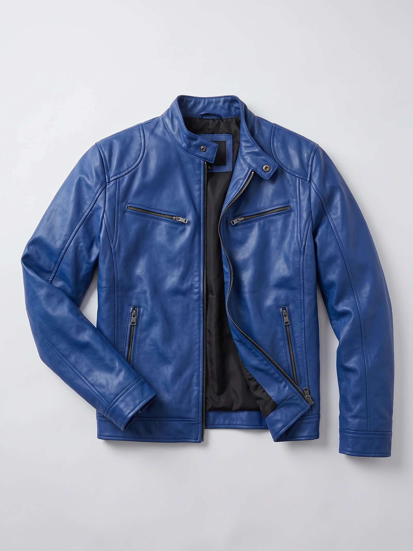 Men's Leather Jacket Bomber Biker Casual Loose Fit