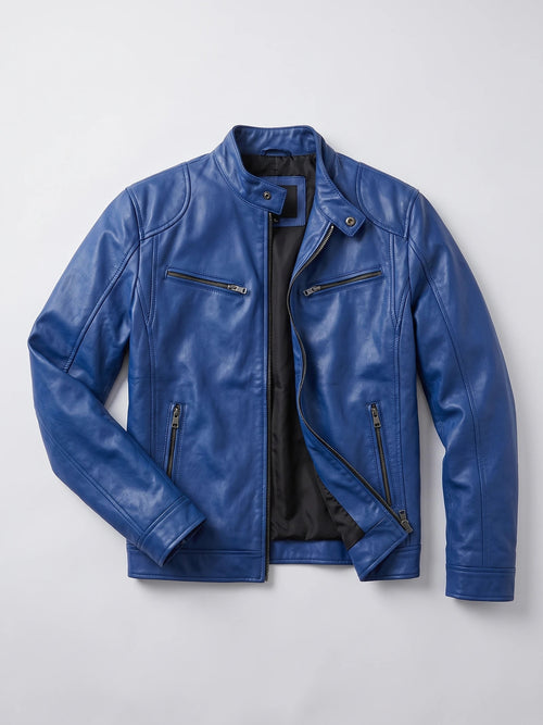 Men's Leather Jacket Bomber Biker Casual Loose Fit