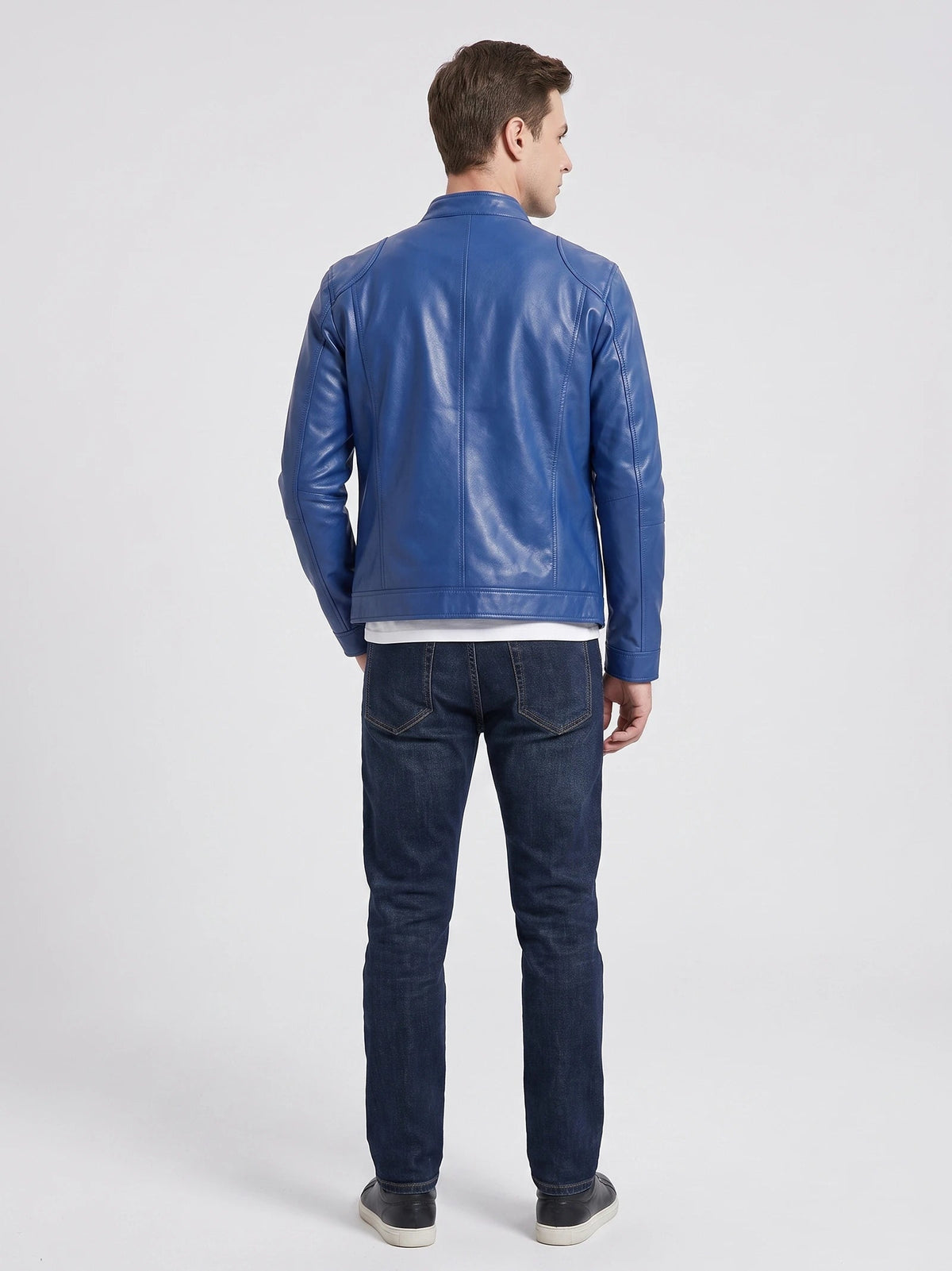 Men's Leather Jacket Bomber Biker Casual Loose Fit