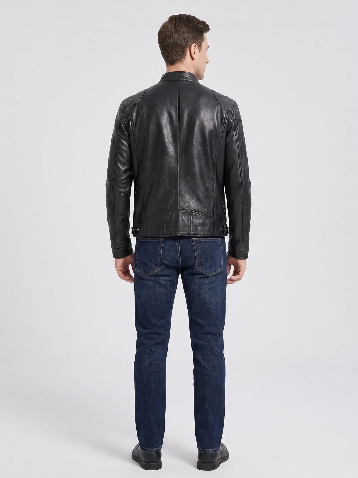 Men's Leather Jacket Bomber Biker Casual Loose Fit