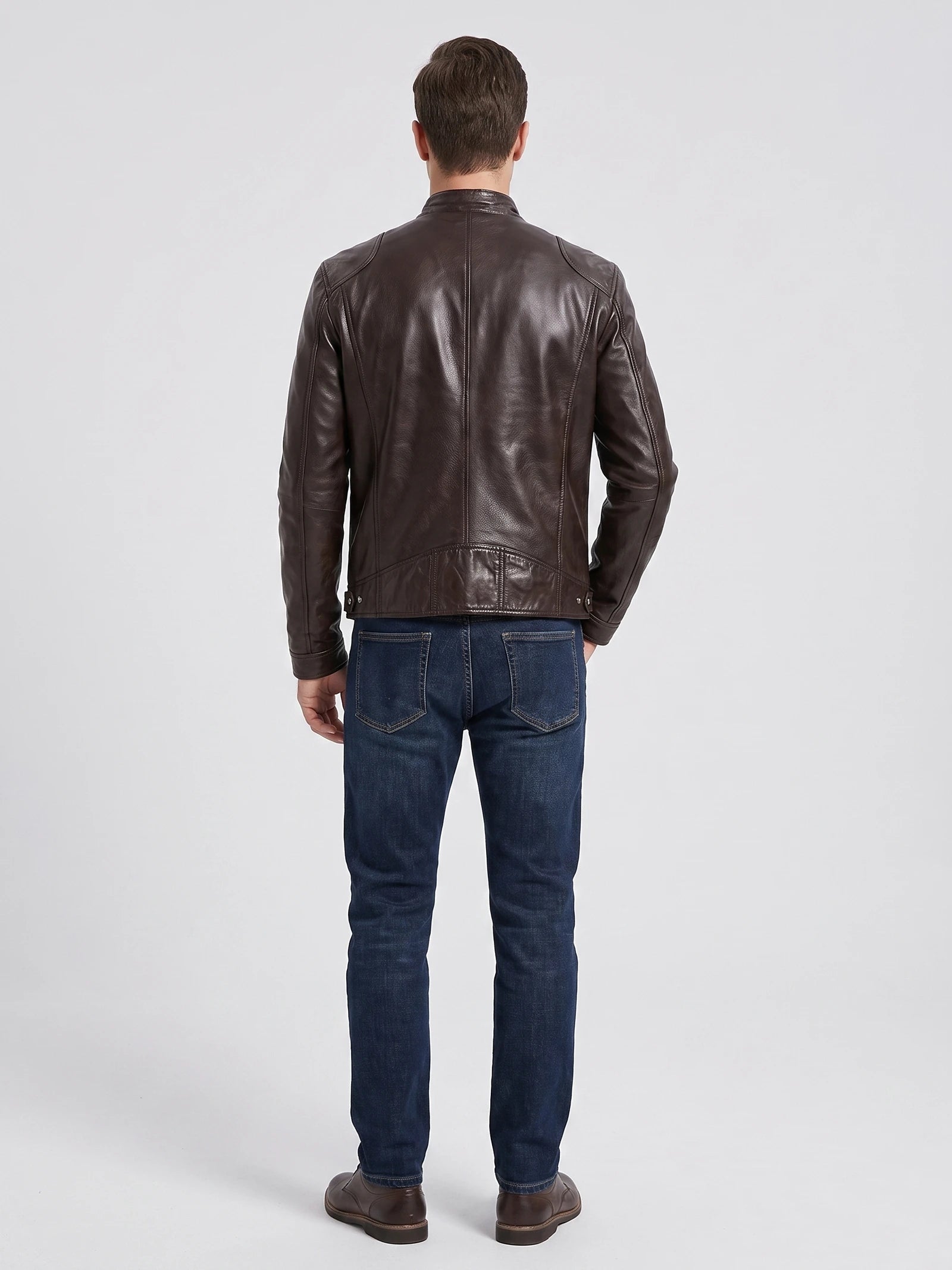 Men's Leather Jacket Bomber Biker Casual Loose Fit