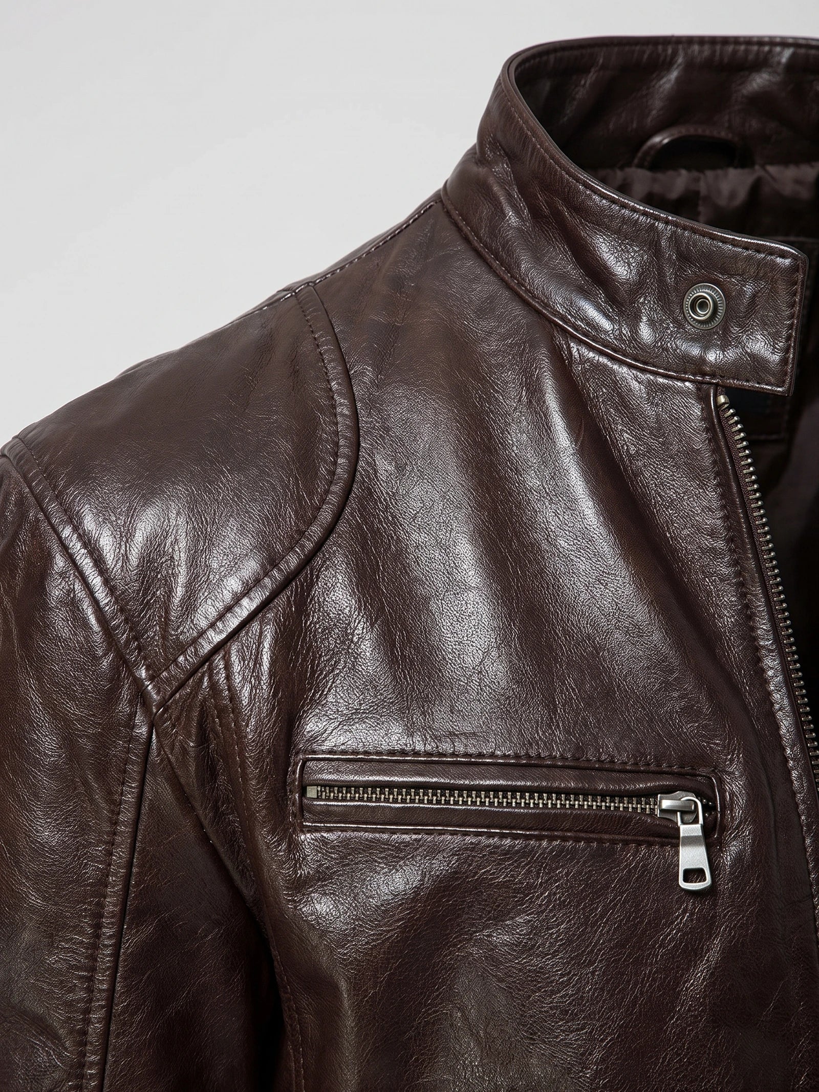 Men's Leather Jacket Bomber Biker Casual Loose Fit