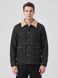 Men's Fleece Cargo Jacket with Multiple Pockets for Winter