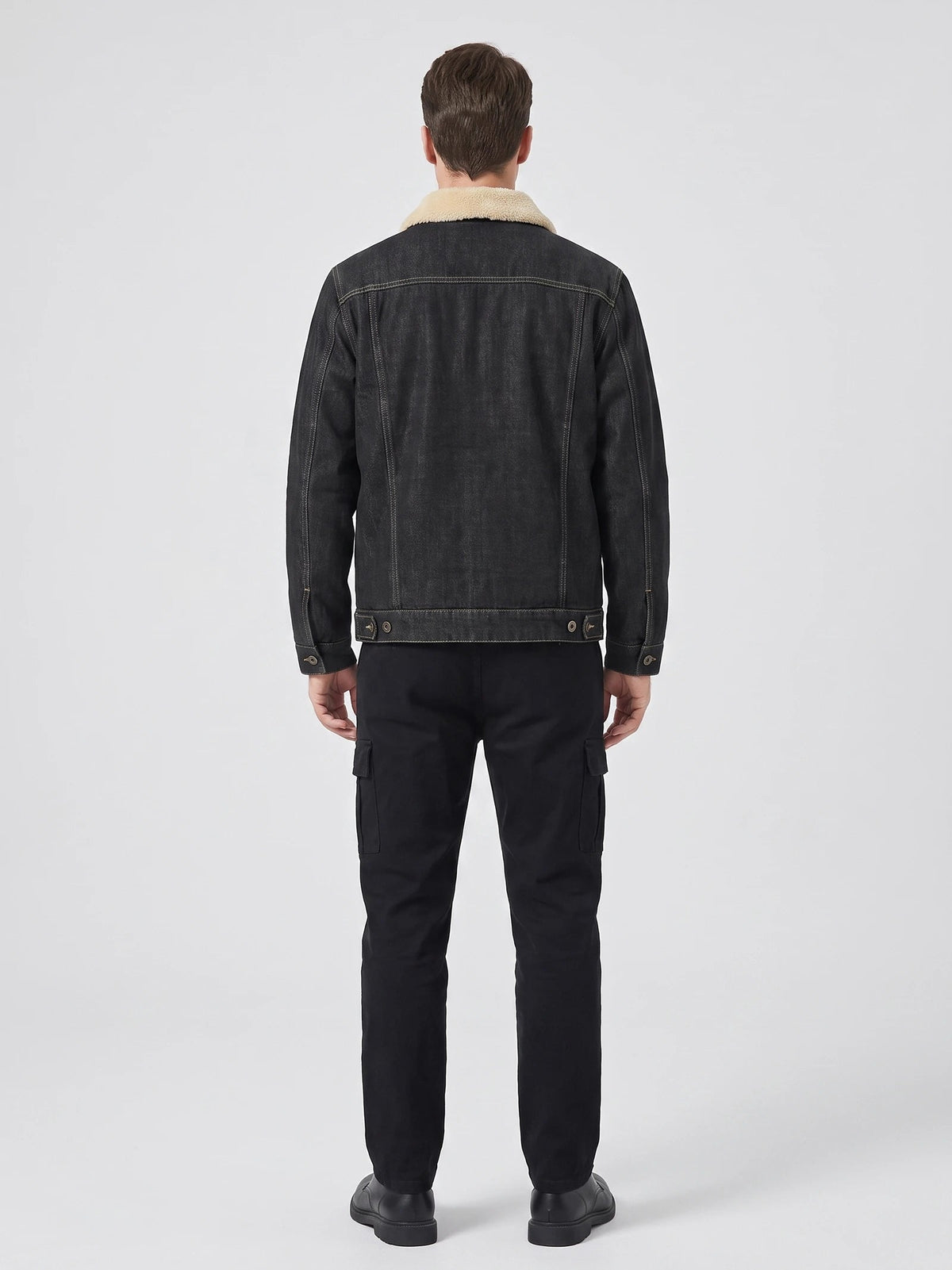 Men's Fleece Cargo Jacket with Multiple Pockets for Winter