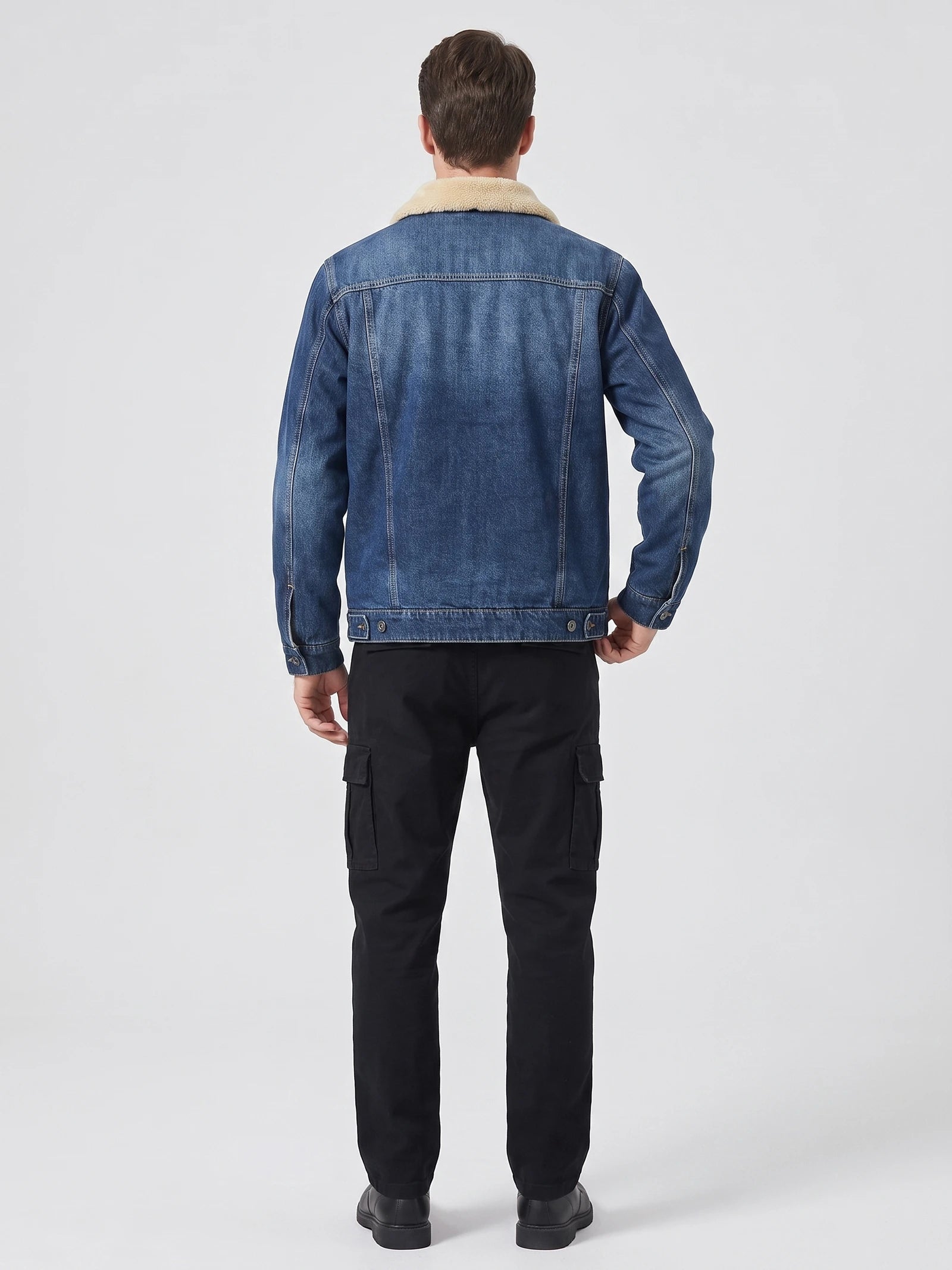Men's Fleece Cargo Jacket with Multiple Pockets for Winter