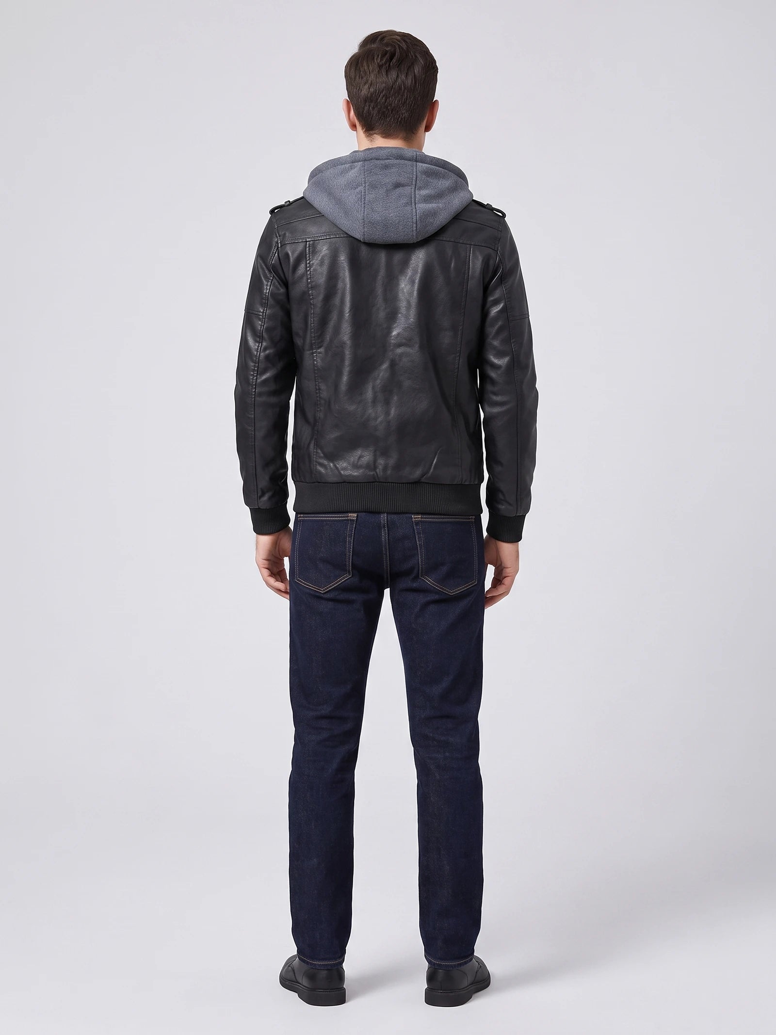 Men's Leather Jacket, Motorcycle Biker Style, Autumn Winter Casual Wear