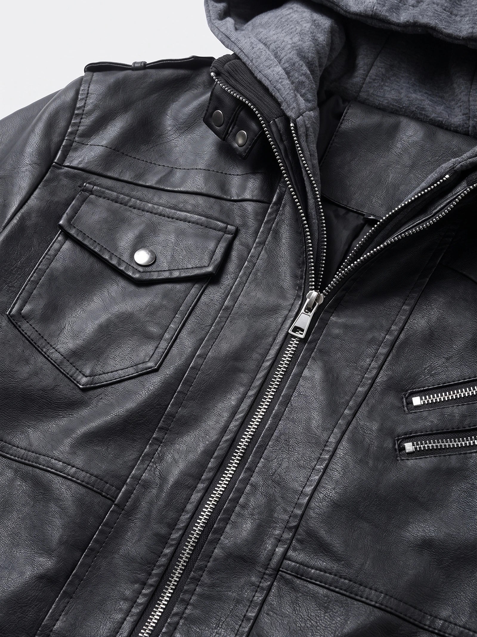 Men's Leather Jacket, Motorcycle Biker Style, Autumn Winter Casual Wear