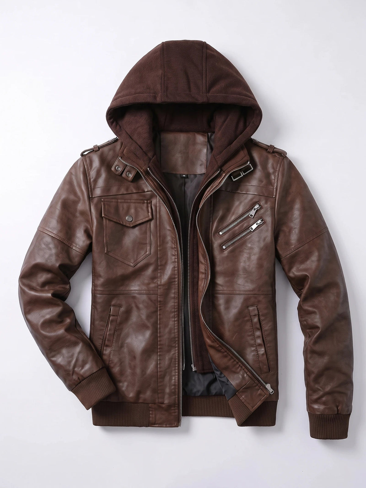 Men's Leather Jacket, Motorcycle Biker Style, Autumn Winter Casual Wear