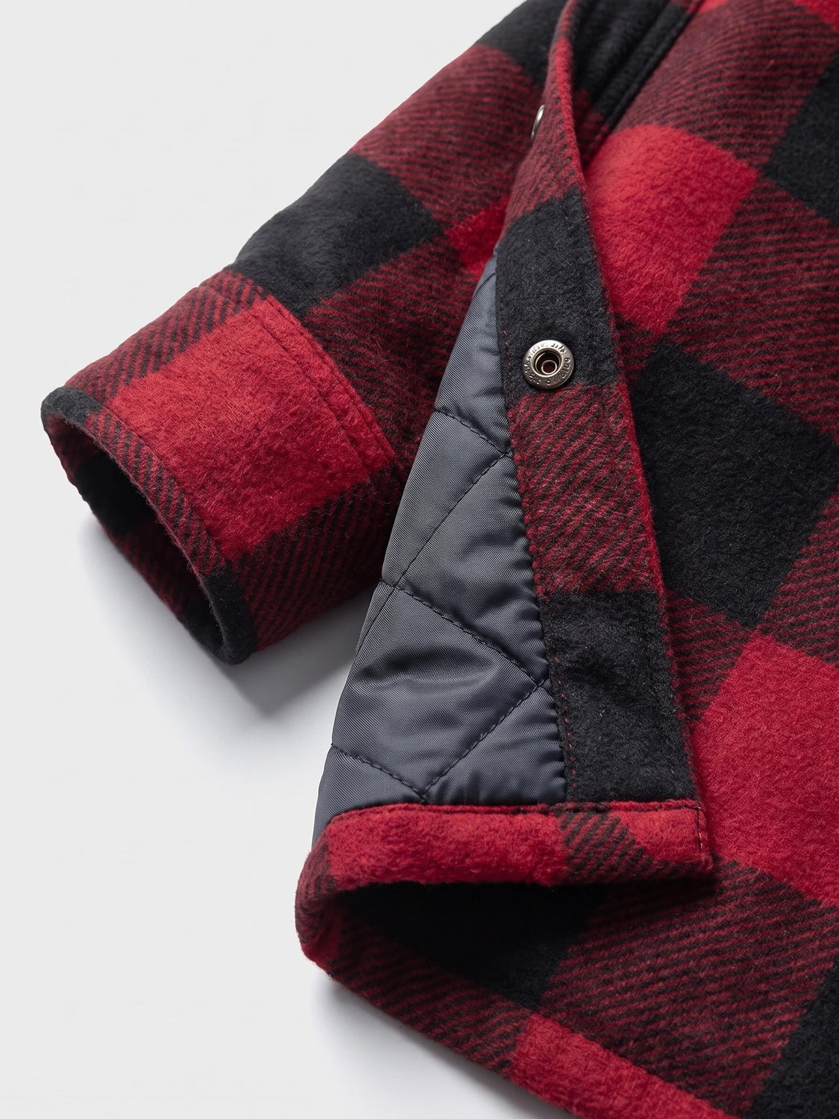 Men's Check Flannel Jacket with Quilted Lining, Long Sleeve Button-Up Autumn Winter Coat