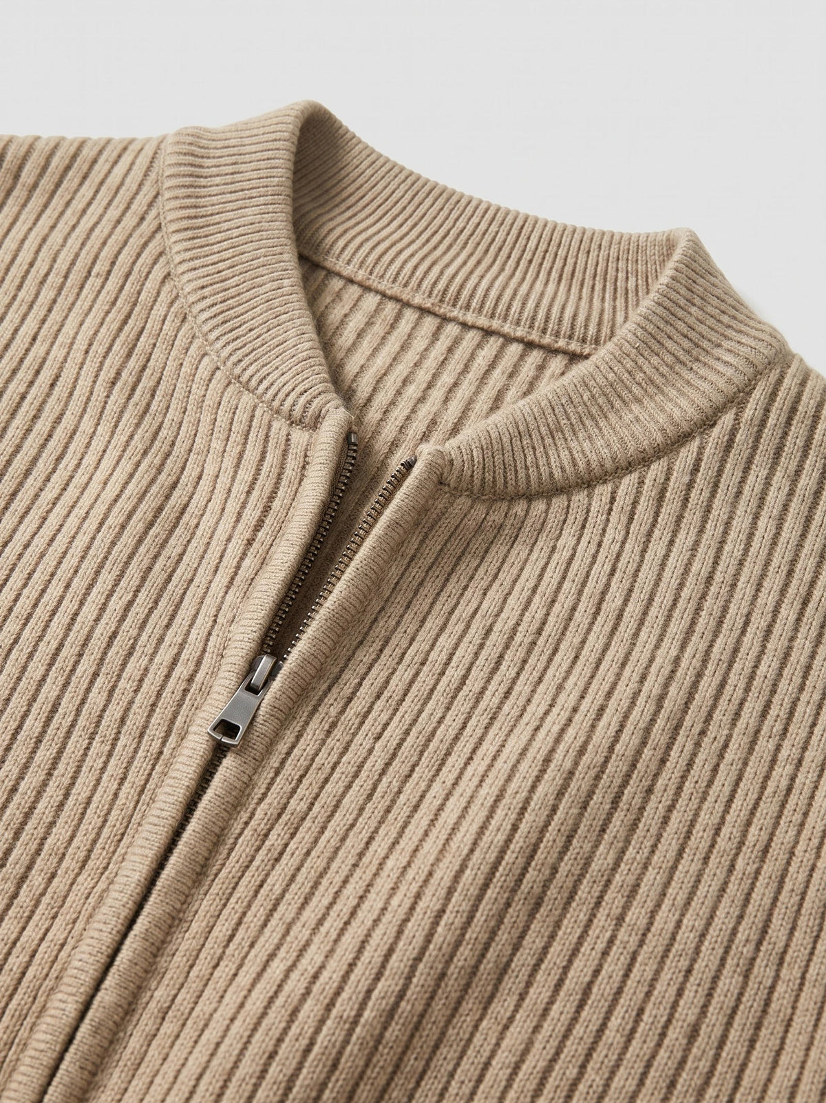 Men's Zip Up Cardigan Knit Stand Collar Long Sleeve Casual Jumper for Autumn and Winter