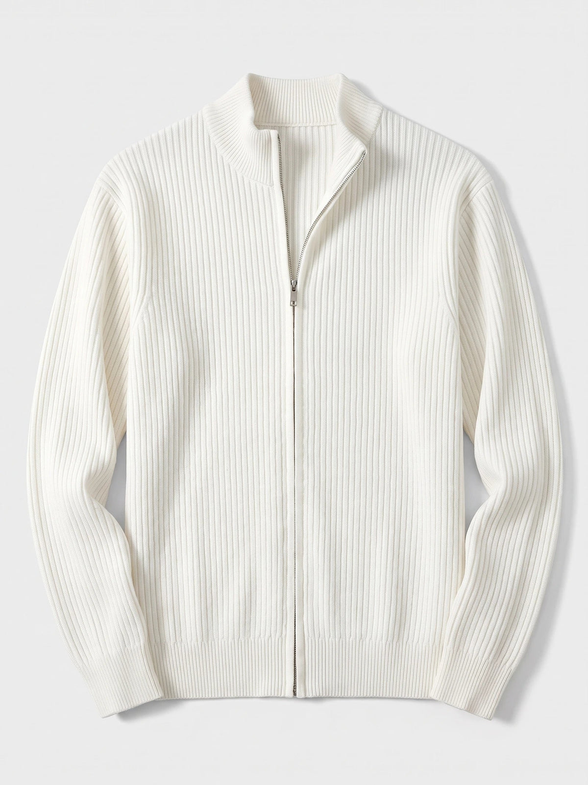 Men's Zip Up Cardigan Knit Stand Collar Long Sleeve Casual Jumper for Autumn and Winter