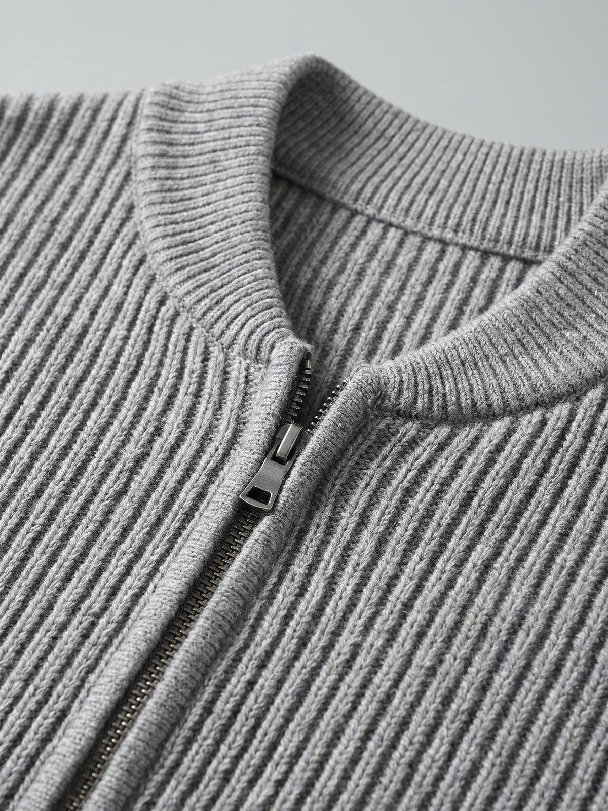 Men's Zip Up Cardigan Knit Stand Collar Long Sleeve Casual Jumper for Autumn and Winter