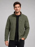 Men’s Fleece Jacket Windproof Full Zip Warm Winter Autumn Jacket with Zipper Pockets for Hiking, Work and Outdoor Wear