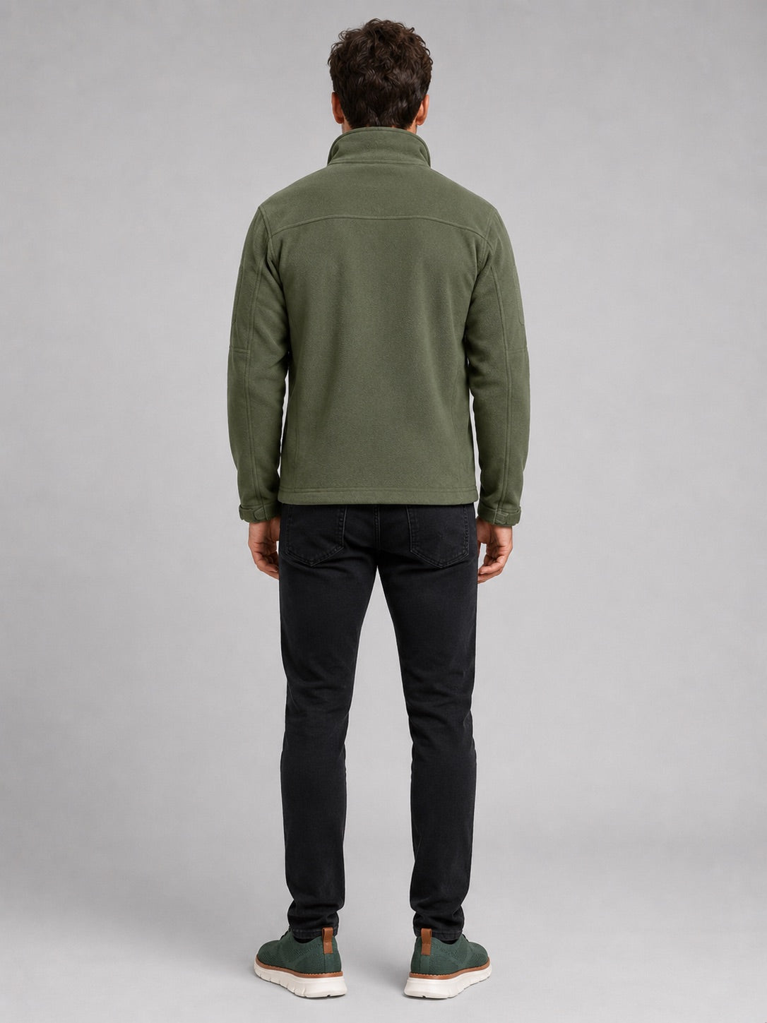 Men’s Fleece Jacket Windproof Full Zip Warm Winter Autumn Jacket with Zipper Pockets for Hiking, Work and Outdoor Wear