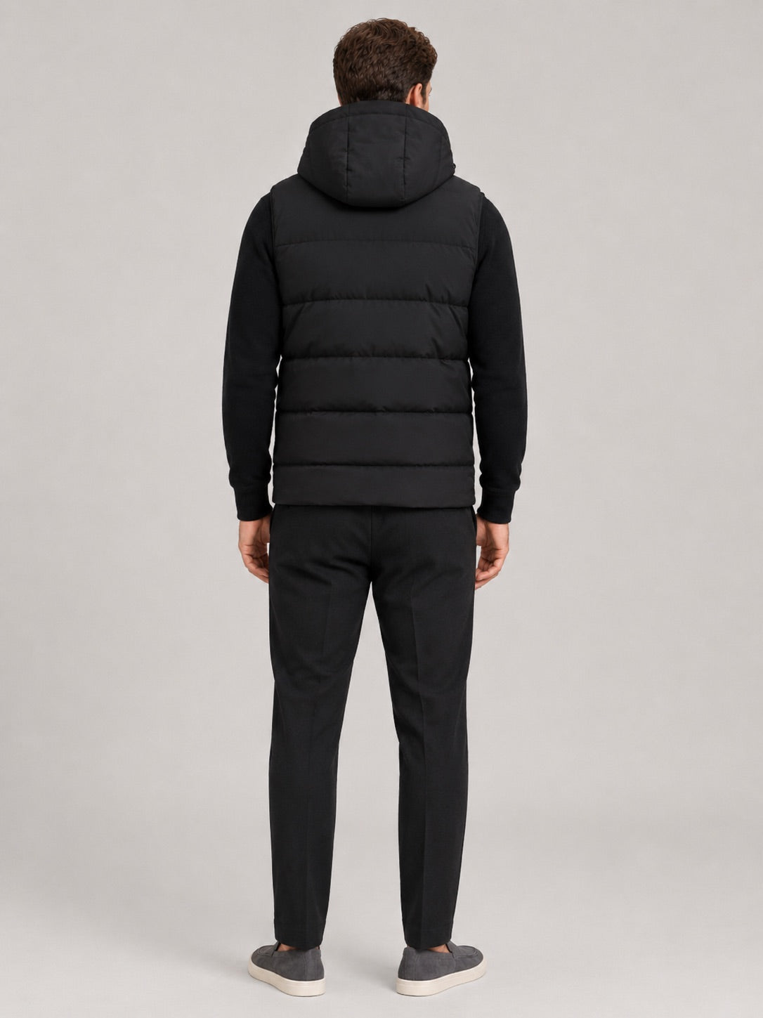 Men’s Hooded Puffer Gilet Windproof Zip-Up Thick Warm Autumn Winter Sleeveless Jacket for Casual and Outdoor Wear