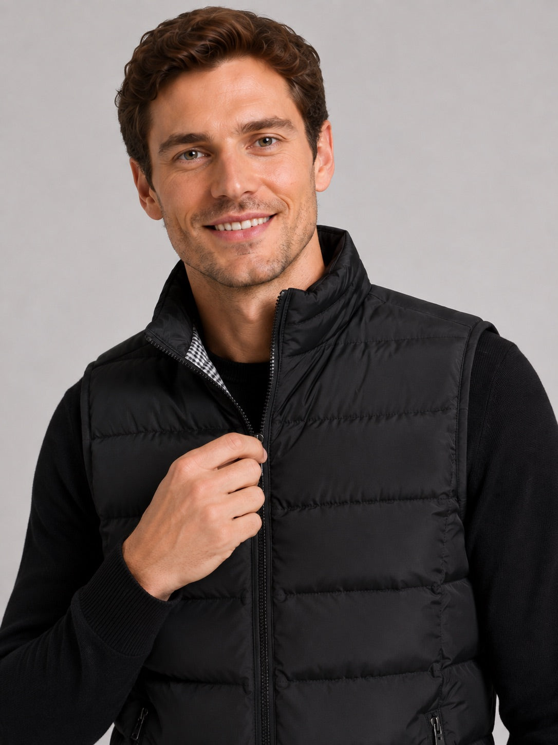 Men's Windproof Puffer Gilet Sleeveless Thick Warm Autumn Winter Jacket for Casual and Outdoor Wear