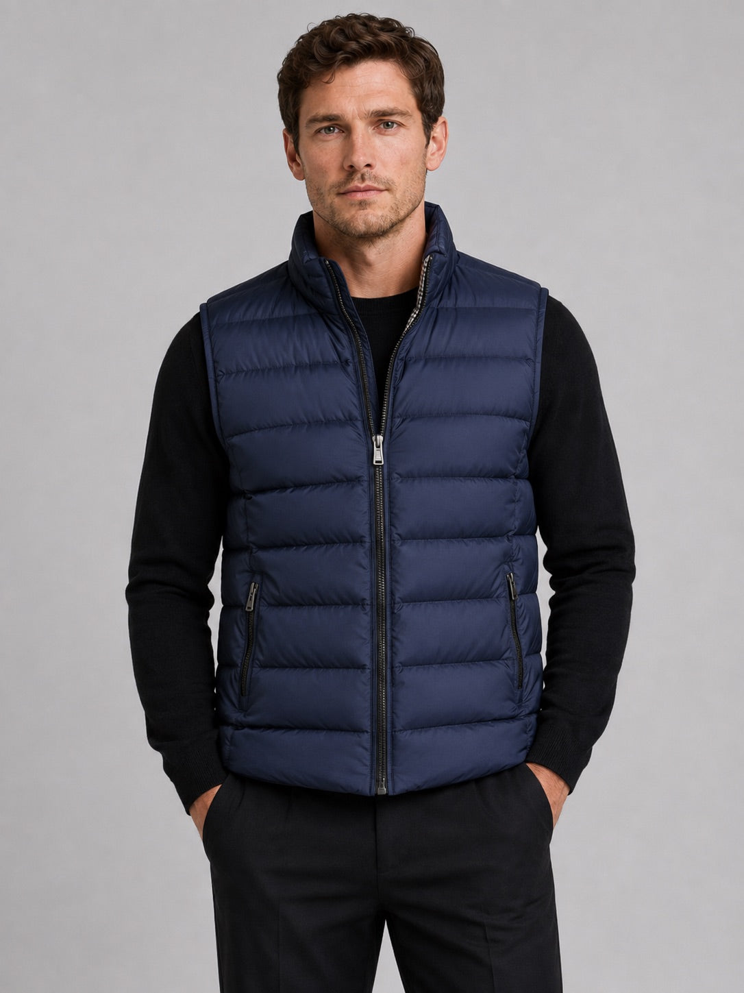 Men's Windproof Puffer Gilet Sleeveless Thick Warm Autumn Winter Jacket for Casual and Outdoor Wear