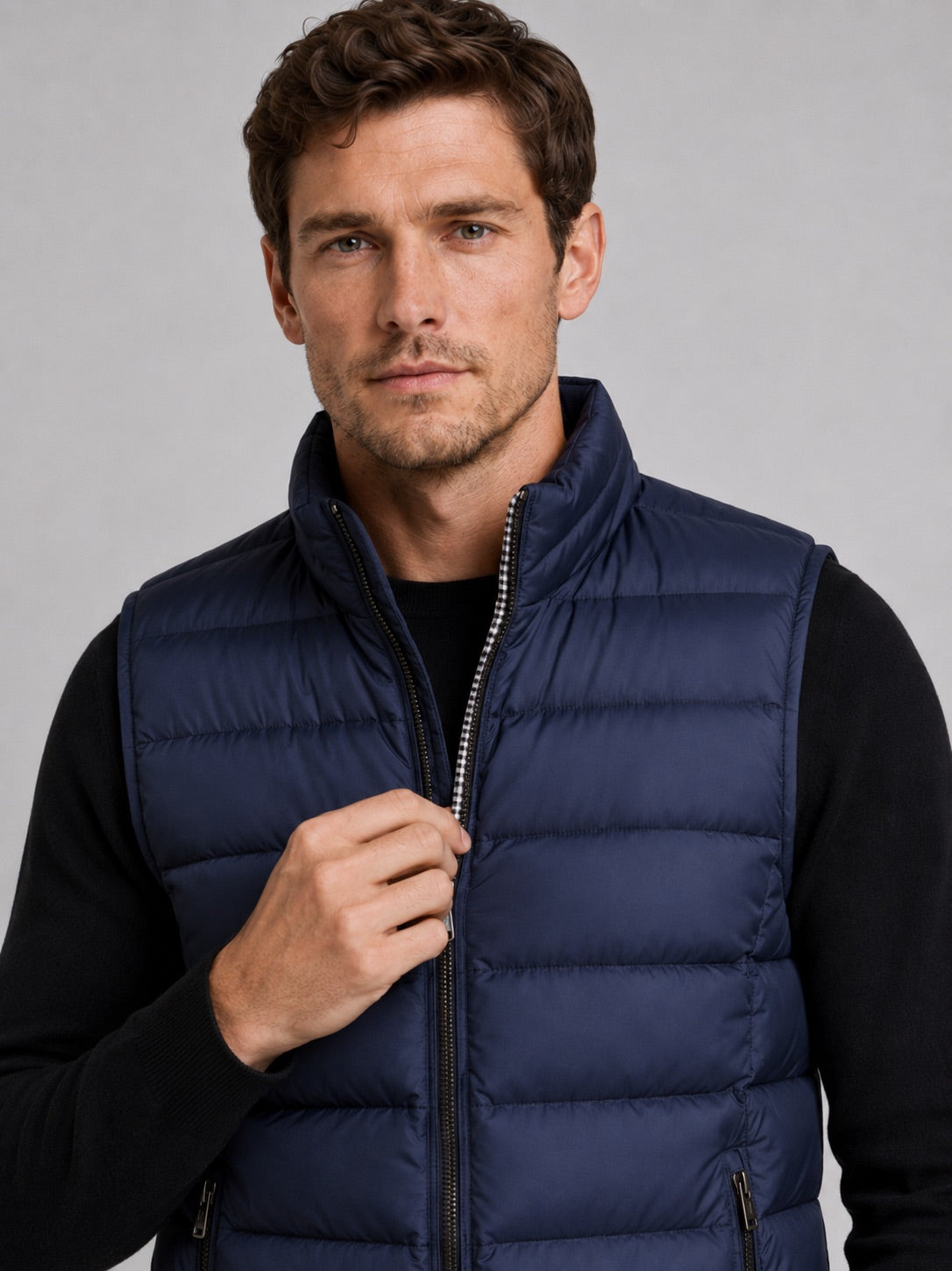 Men's Windproof Puffer Gilet Sleeveless Thick Warm Autumn Winter Jacket for Casual and Outdoor Wear
