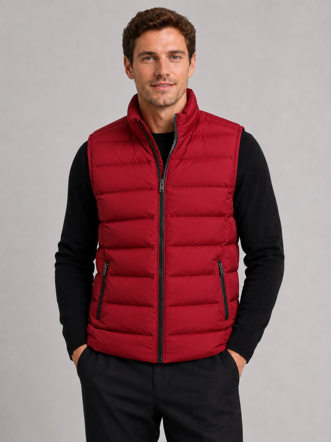 Men's Windproof Puffer Gilet Sleeveless Thick Warm Autumn Winter Jacket for Casual and Outdoor Wear