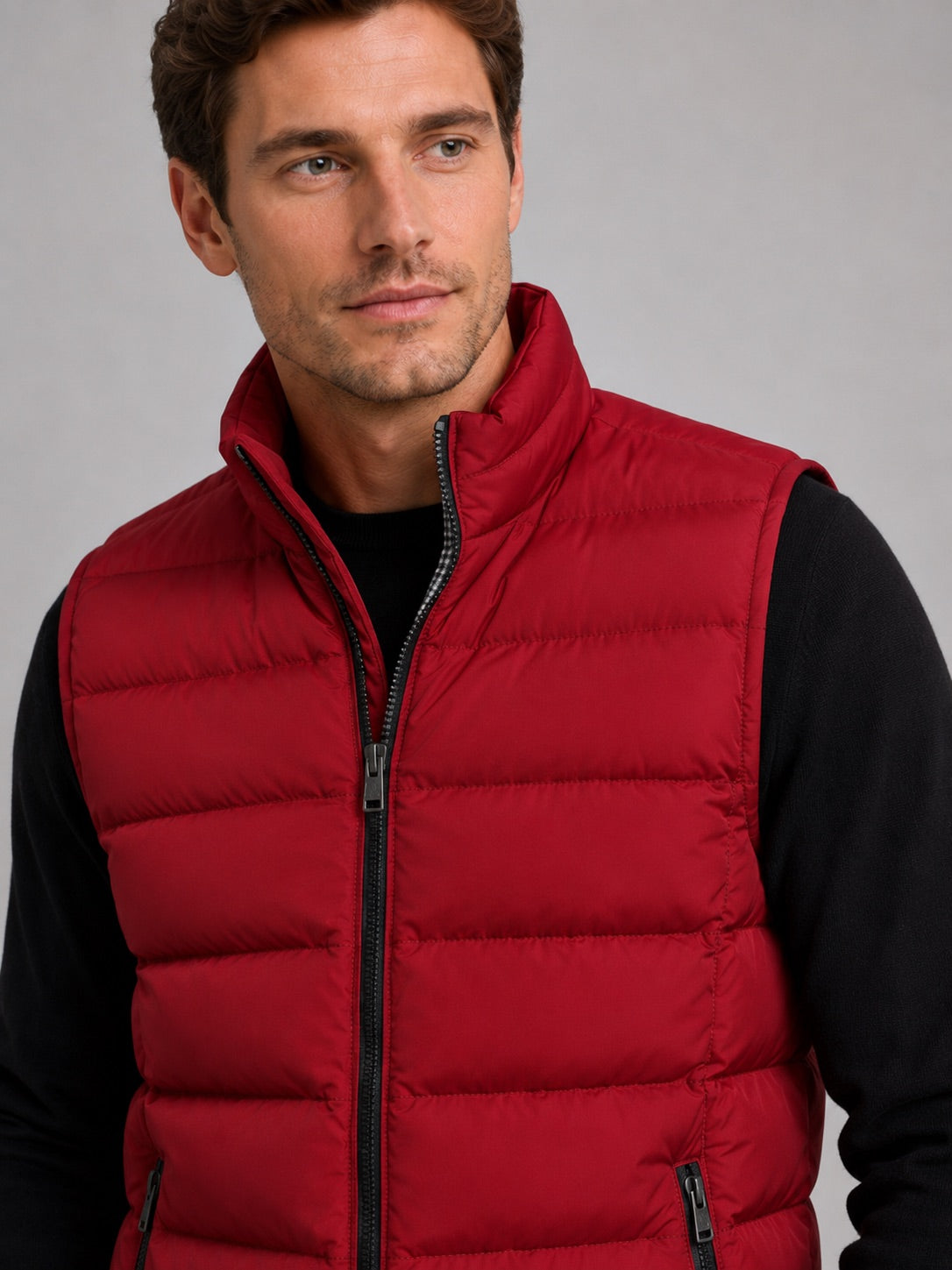 Men's Windproof Puffer Gilet Sleeveless Thick Warm Autumn Winter Jacket for Casual and Outdoor Wear
