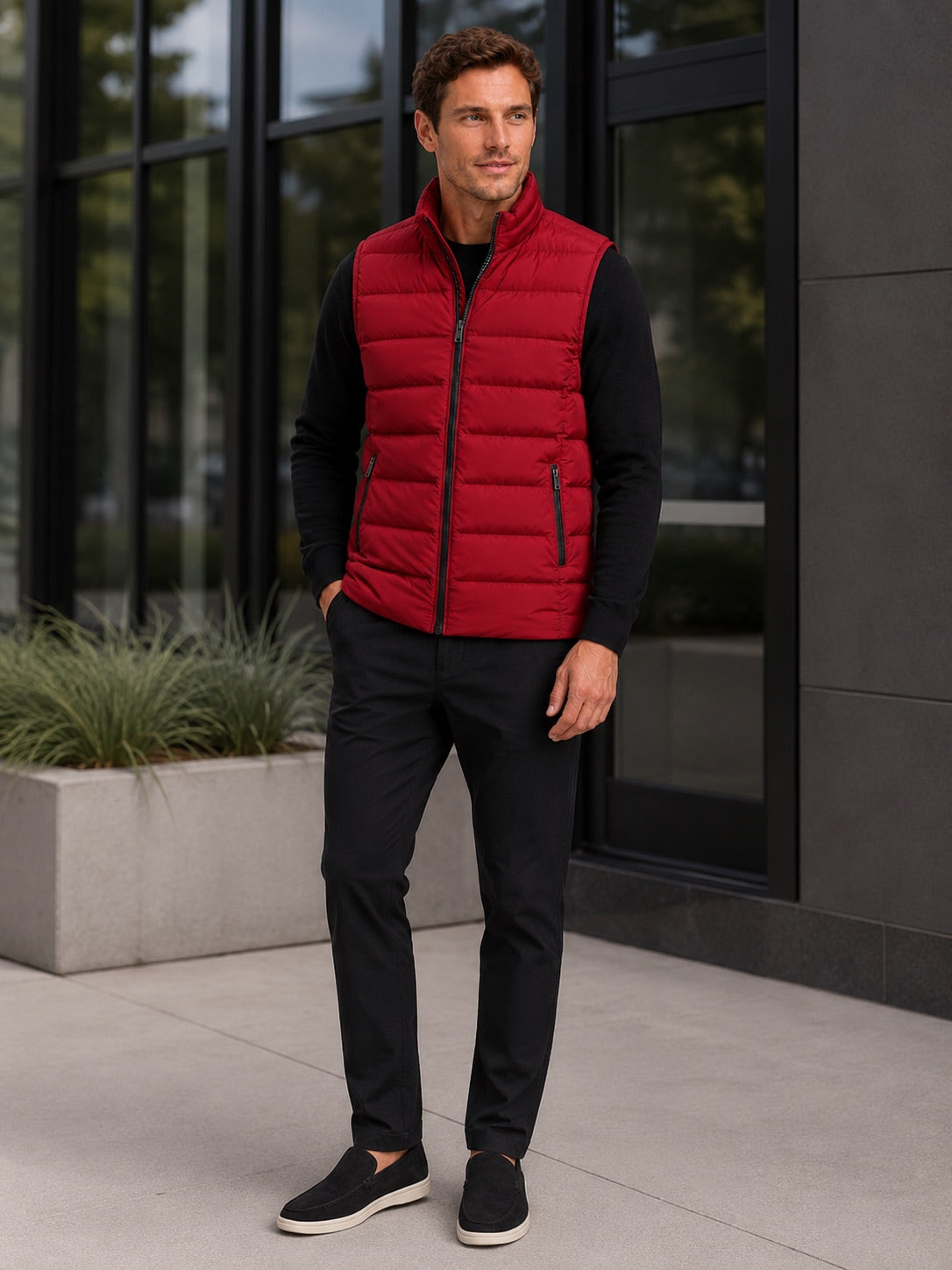 Men's Windproof Puffer Gilet Sleeveless Thick Warm Autumn Winter Jacket for Casual and Outdoor Wear