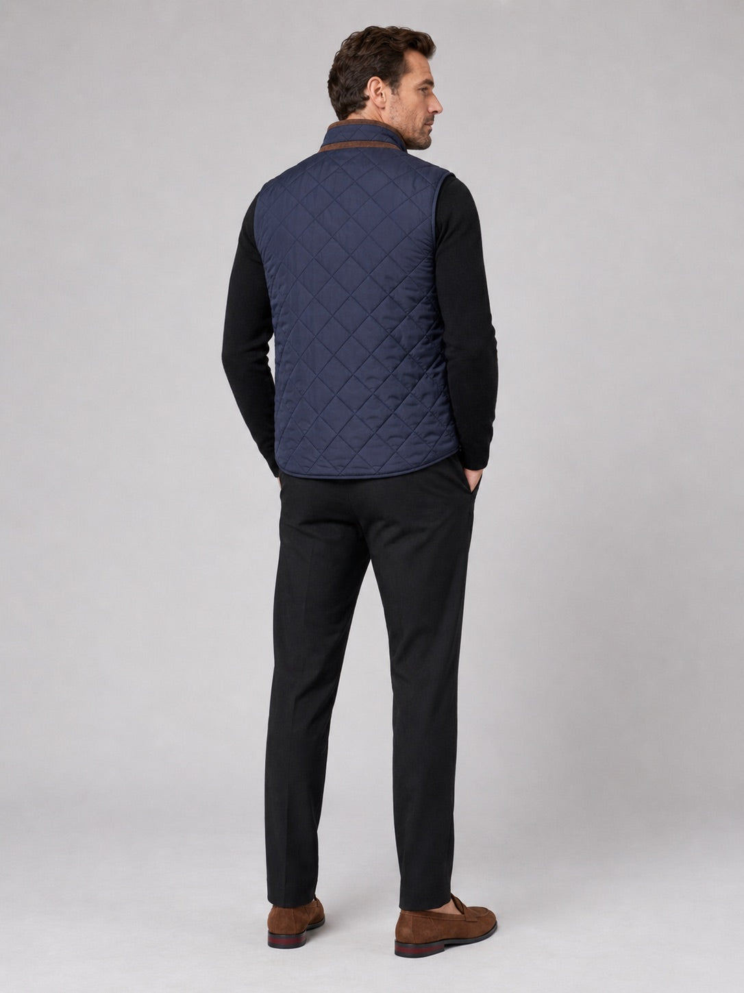 Men’s Quilted Gilet Polo Collar Multi-Pocket Padded Thick Autumn Winter Sleeveless Jacket for Casual and Outdoor Wear