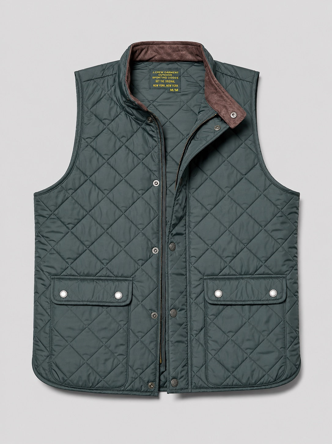 Men’s Quilted Gilet Polo Collar Multi-Pocket Padded Thick Autumn Winter Sleeveless Jacket for Casual and Outdoor Wear