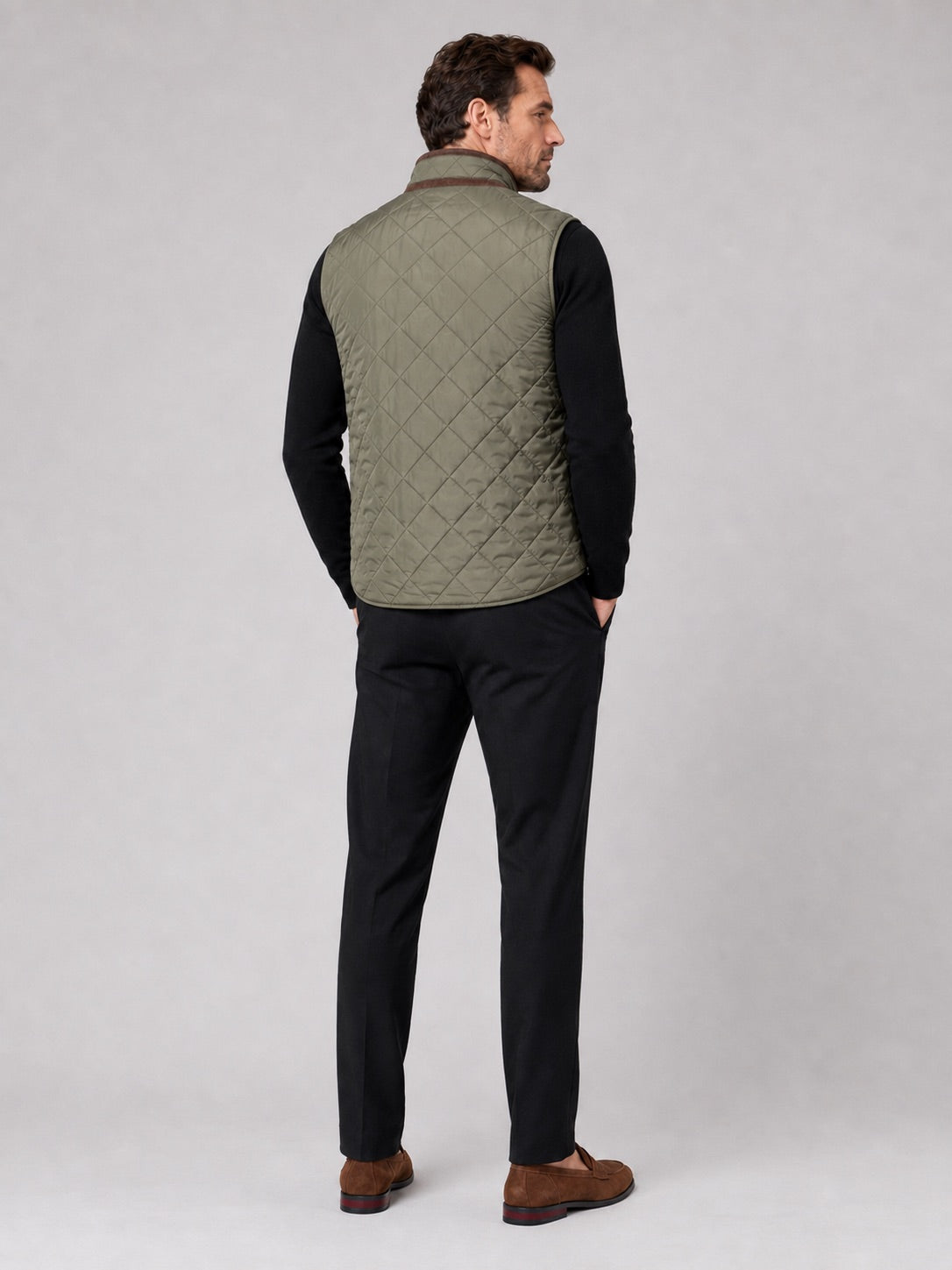 Men’s Quilted Gilet Polo Collar Multi-Pocket Padded Thick Autumn Winter Sleeveless Jacket for Casual and Outdoor Wear